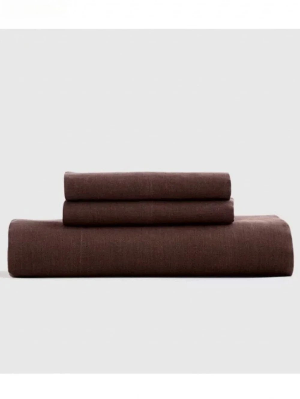 NWOT QUINCE | European Linen Fitted Sheet Set Queen Espresso Brown *No Flat*